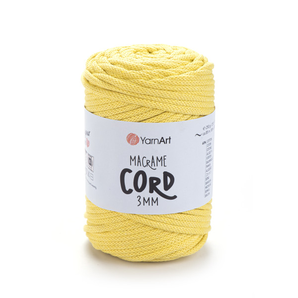 Макраме корд 3 мм 754 жовтий YarnArt (ЯрнАрт)
