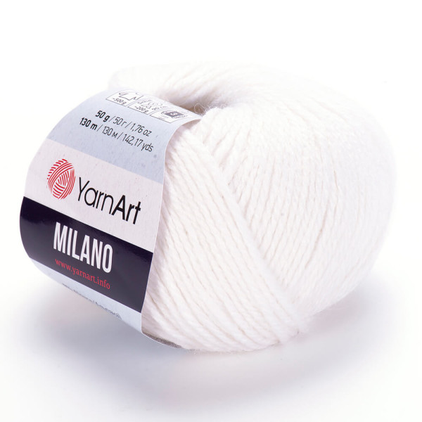Мілано 851 білий YarnArt (ЯрнАрт)
