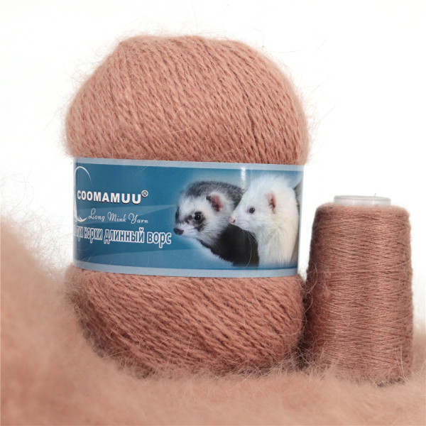 Пух норки 829 А кемел з рожевим Китай