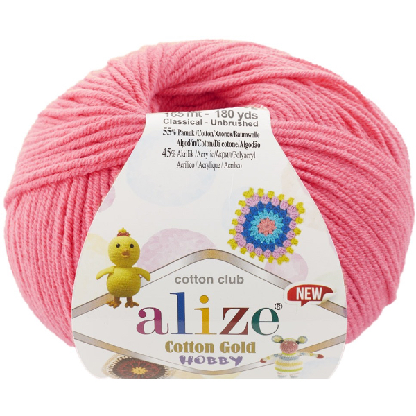 Котон голд HOBBY NEW  33 т. рожевий Alize (Алізе)