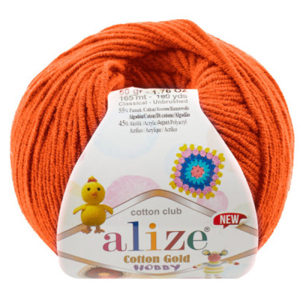 Котон голд HOBBY NEW  37 оранжевый Alize (Алізе)