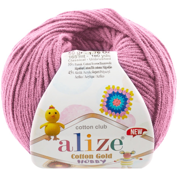 Котон голд HOBBY NEW  98 рожевий Alize (Алізе)