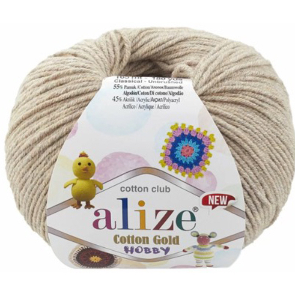 Котон голд HOBBY NEW  152 беж меланж Alize (Алізе)