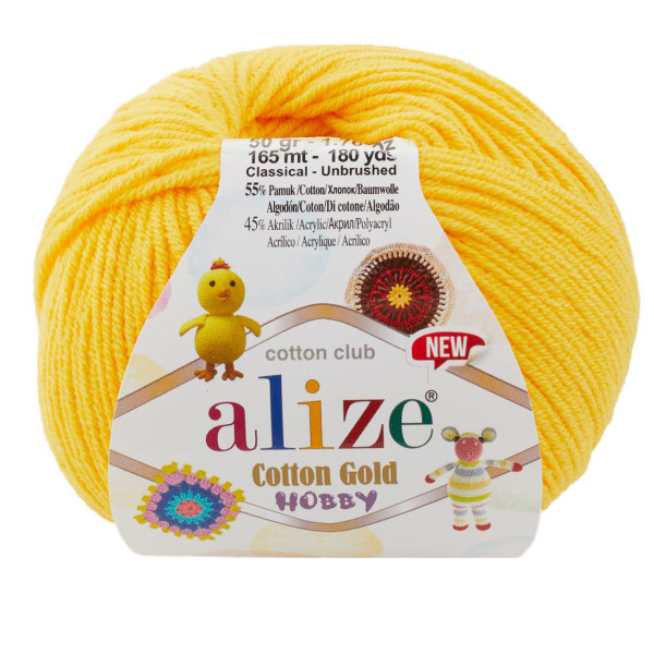 Котон голд HOBBY NEW  216 т.желтый Alize (Алізе)