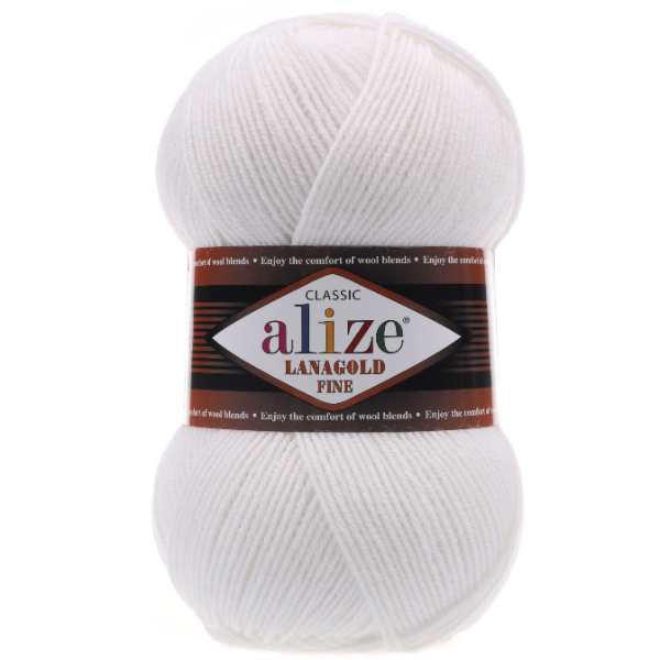 Лана голд файн 55 білий Alize (Алізе)