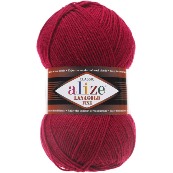 Лана голд файн 390 вишня Alize (Алізе)
