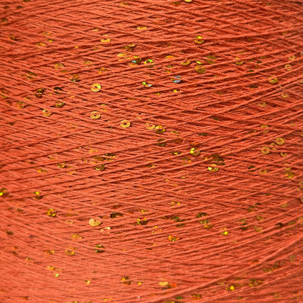 Бавовна з мікропаєткою   1065 сицилійський апельсин + золото  Китай