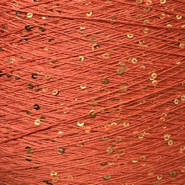 Бавовна з мікропаєткою   1098 африканський оранж + золото  Китай