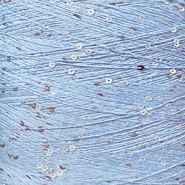 Бавовна з мікропаєткою   1157 небесна блакить+срібло  Китай