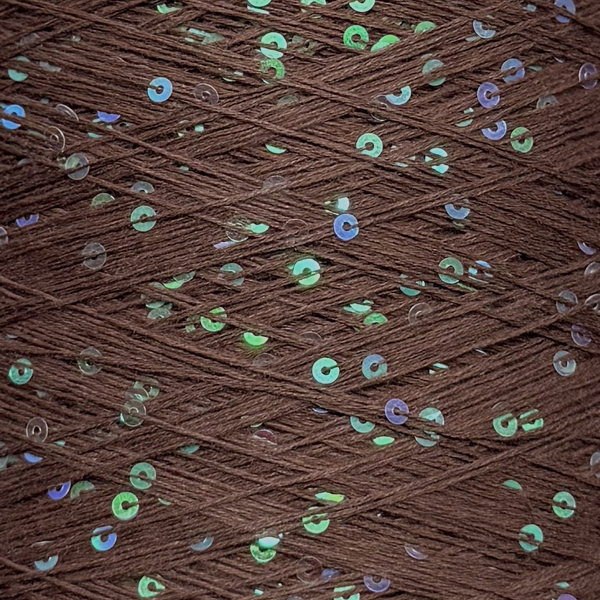 Бавовна з мікропаєткою    1051Р шоколад+райдужні паєтки Китай