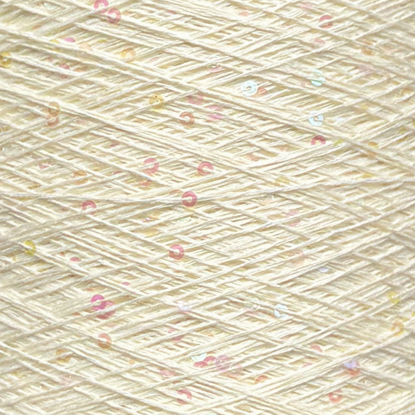 Бавовна з мікропаєткою    1094Р натуральний+райдужні паєтки Китай