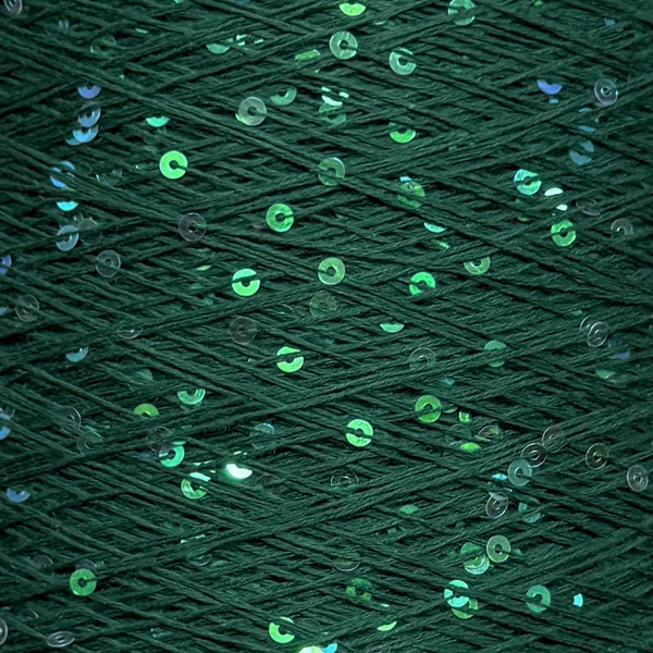 Бавовна з мікропаєткою    1192Р смарагд+райдужні паєтки Китай