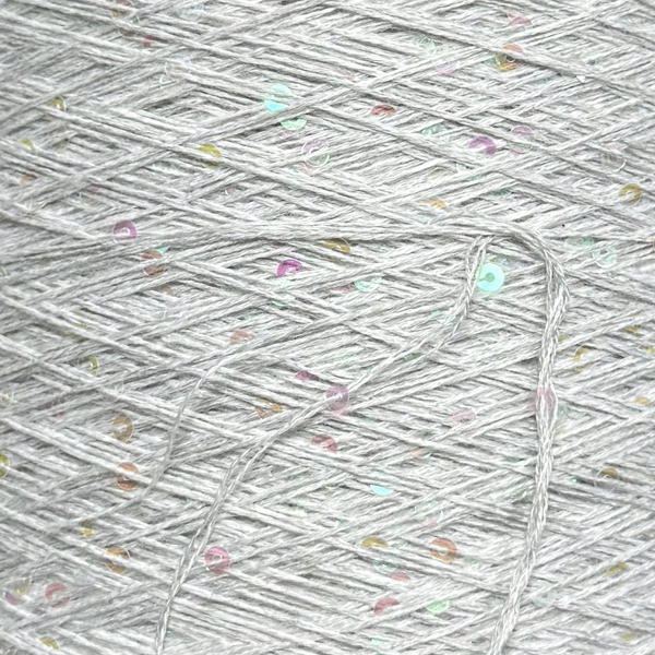 Бавовна з мікропаєткою    1325Р сірий+райдужні паєтки Китай