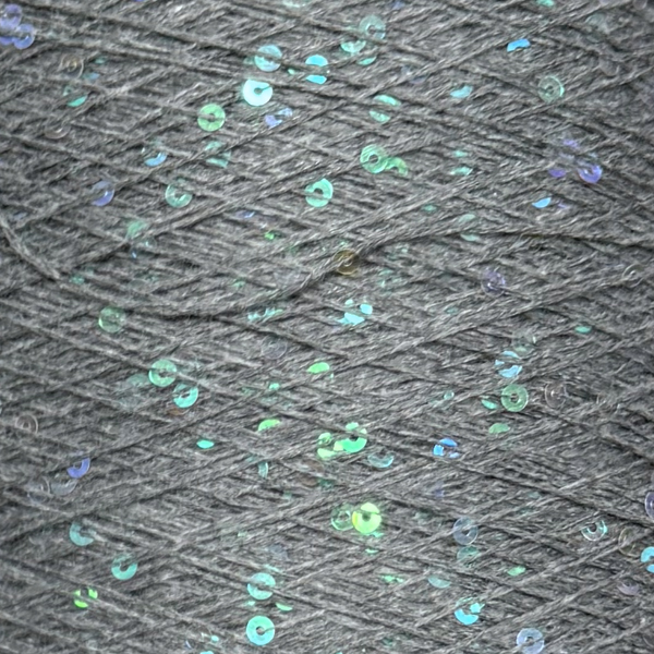 Бавовна з мікропаєткою    1331Р сірий+райдужні паєтки Китай