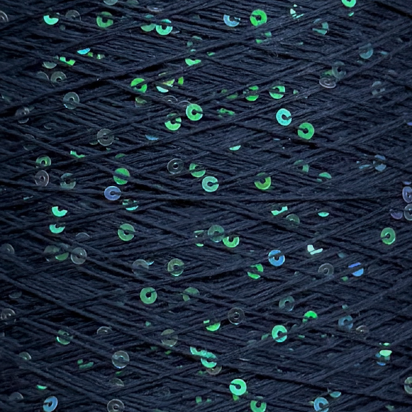 Бавовна з мікропаєткою    1355Р синій+райдужні паєтки Китай