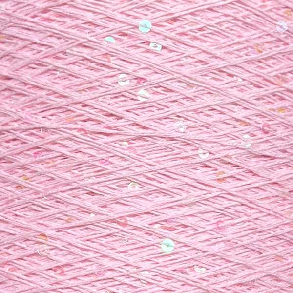 Бавовна з мікропаєткою    1145Р бебі троянда+райдужні паєтки Китай