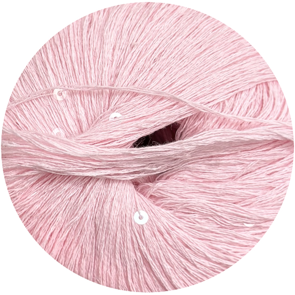 Бавовна з паєткою Женьшень 1006  прозора рожевий Ярна 