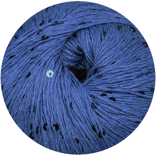 Бавовна з паєткою Женьшень 1187 кольорова волошка\ синій Ярна 