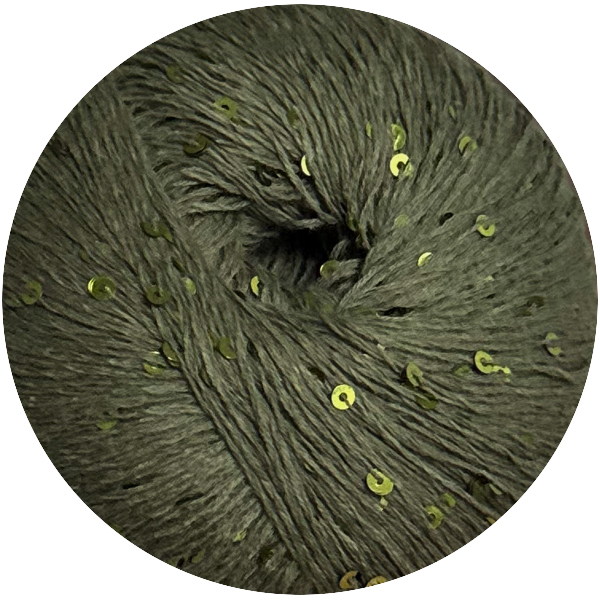 Бавовна з паєткою Женьшень 1198 кольорова хакі Ярна 