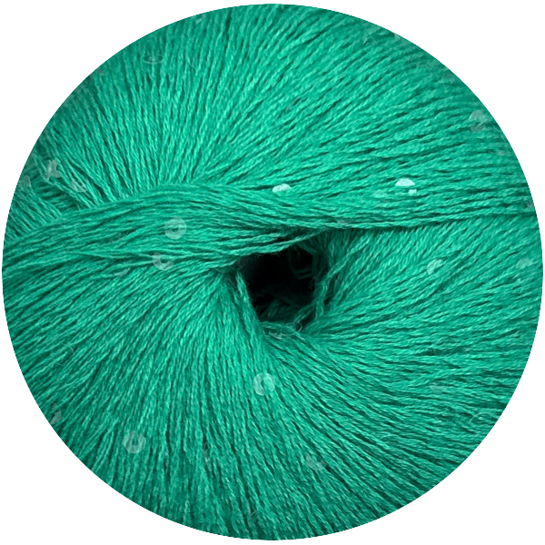 Бавовна з паєткою Женьшень 1048 прозора смарагдова затока Ярна 