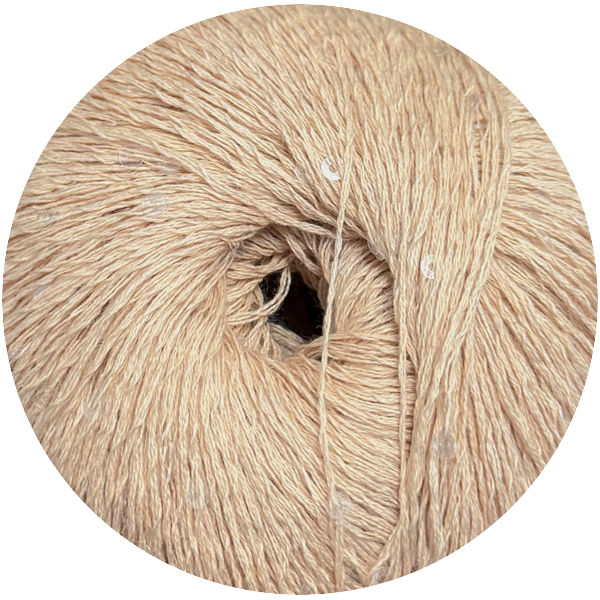 Бавовна з паєткою Женьшень 1035 прозора ніжний беж Ярна 