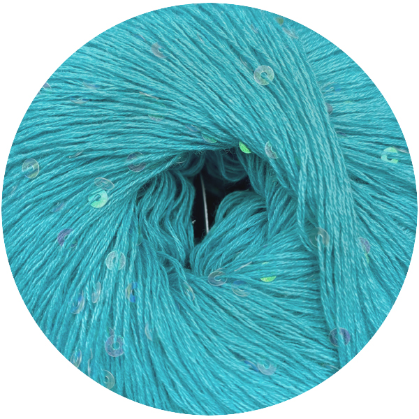 Бавовна з паєткою Женьшень 115400 озеро+райдужні паєтки  Ярна 