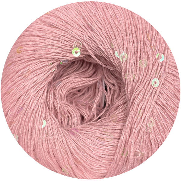 Бавовна з паєткою Женьшень 118800 англійська троянда+райдужні паєтки  Ярна 