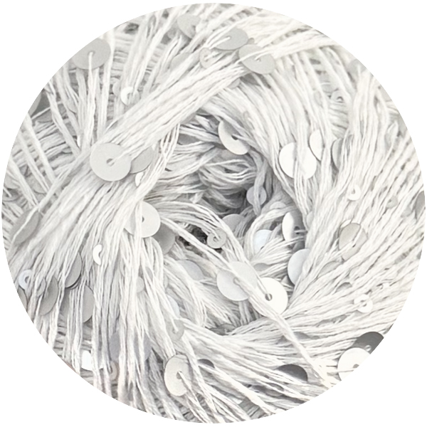 Паєтки Королівські  016 білий+срібло матове Ярна 