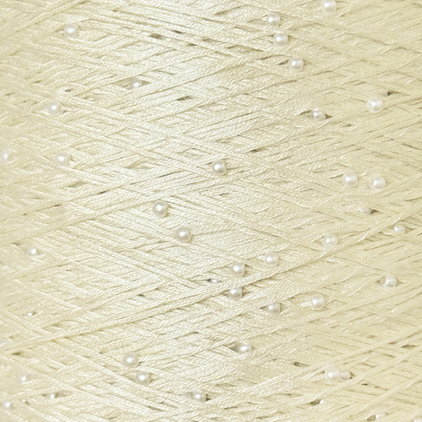 Бавовна мерсеризована з намистинками 032 шампань Китай