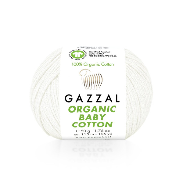 Бебі котон Органік /Organic Baby Cotton Gazzal 415 сніг Gazzal