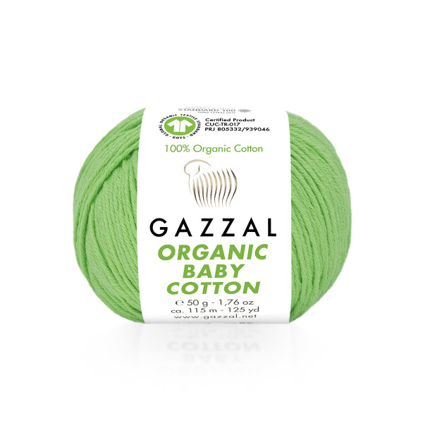 Бебі котон Органік /Organic Baby Cotton Gazzal 421 зелене яблуко Gazzal