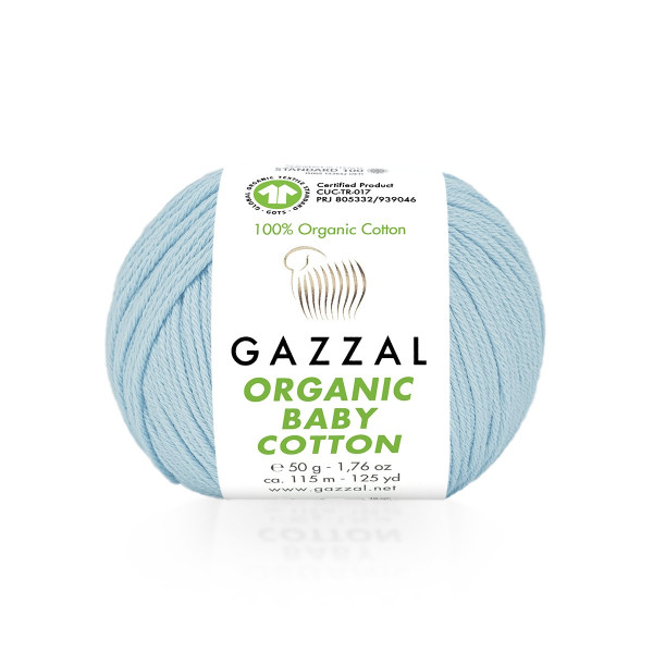 Бебі котон Органік /Organic Baby Cotton Gazzal 423 св блакитний Gazzal