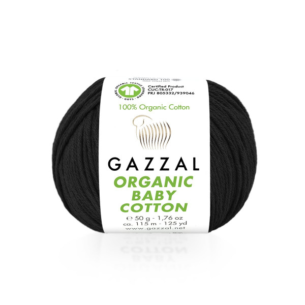 Бебі котон Органік /Organic Baby Cotton Gazzal 430 чорний Gazzal