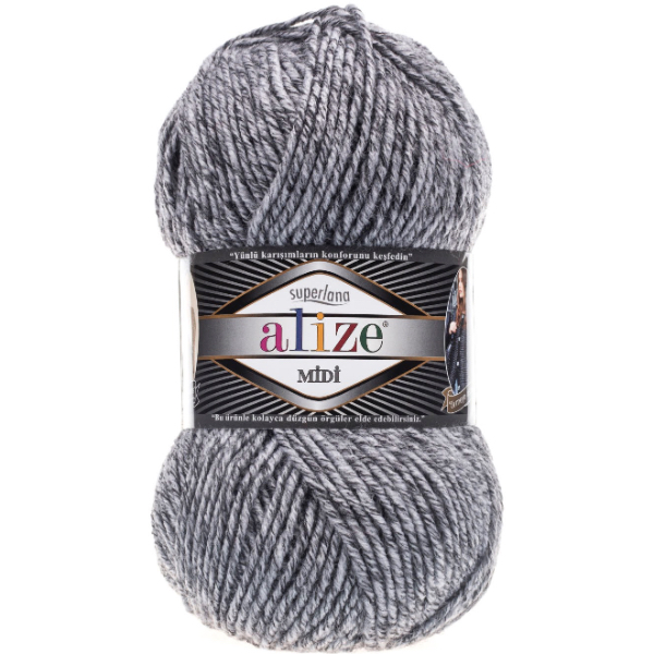 Суперлана міді 801 сірий креатив Alize (Алізе)