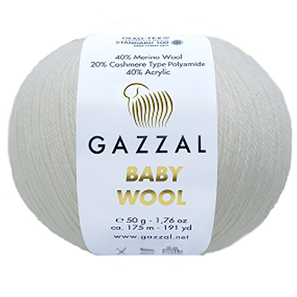 Бебі вул Газал/Baby Wool Gazzal  801 білий Gazzal