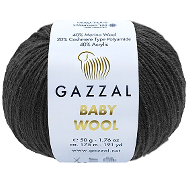 Бебі вул Газал/Baby Wool Gazzal  803 чорний Gazzal