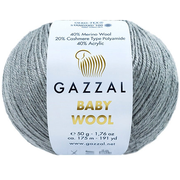 Бебі вул Газал/Baby Wool Gazzal  818 сірий Gazzal