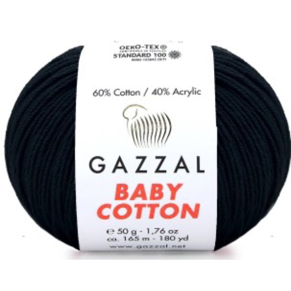 Бебі котон Газал/Baby Cotton Gazzal  3433 чорний Gazzal