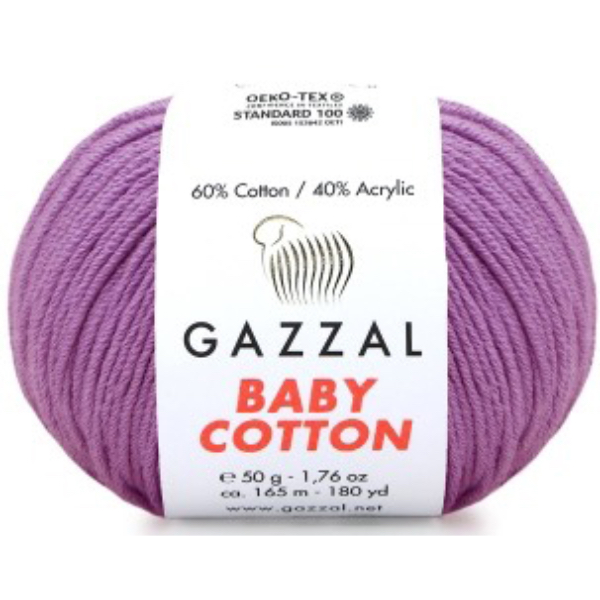 Бебі котон Газал/Baby Cotton Gazzal  3414 бузок Gazzal