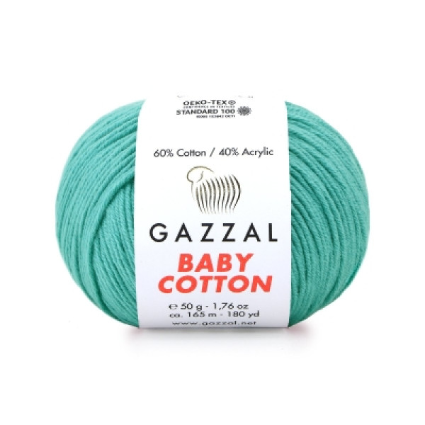 Бебі котон Газал/Baby Cotton Gazzal  3426 бірюза Gazzal