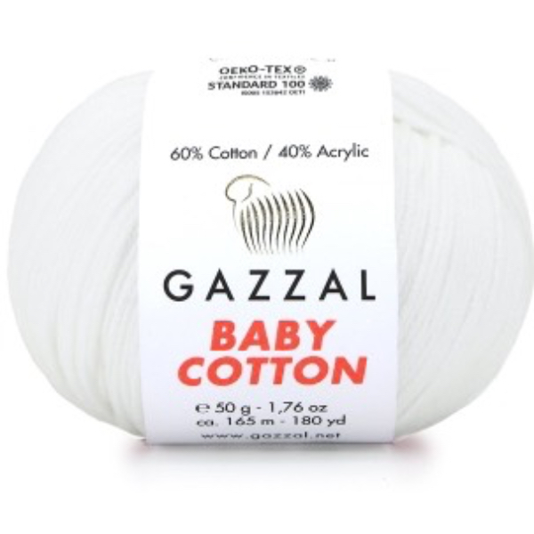 Бебі котон Газал/Baby Cotton Gazzal  3432 білий Gazzal