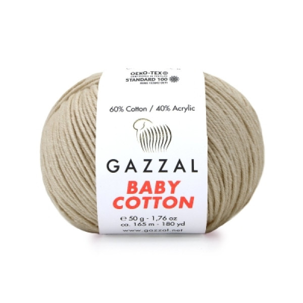 Бебі котон Газал/Baby Cotton Gazzal  3446 світлий пісок Gazzal