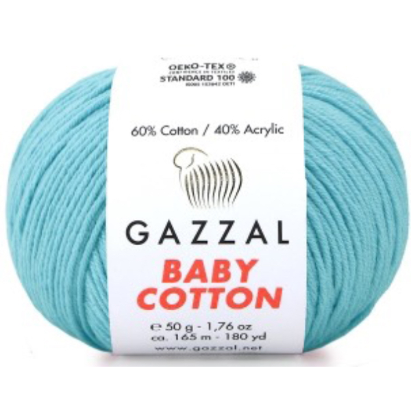 Бебі котон Газал/Baby Cotton Gazzal  3451 блакитний Gazzal