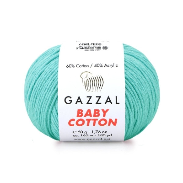 Бебі котон Газал/Baby Cotton Gazzal  3452 св.бірюза Gazzal