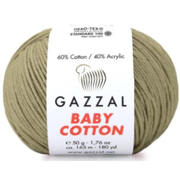 Бебі котон Газал/Baby Cotton Gazzal  3464 оливковий Gazzal