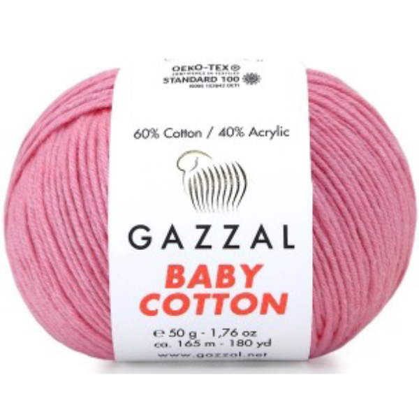 Бебі котон Газал/Baby Cotton Gazzal  3468 рожевий Gazzal