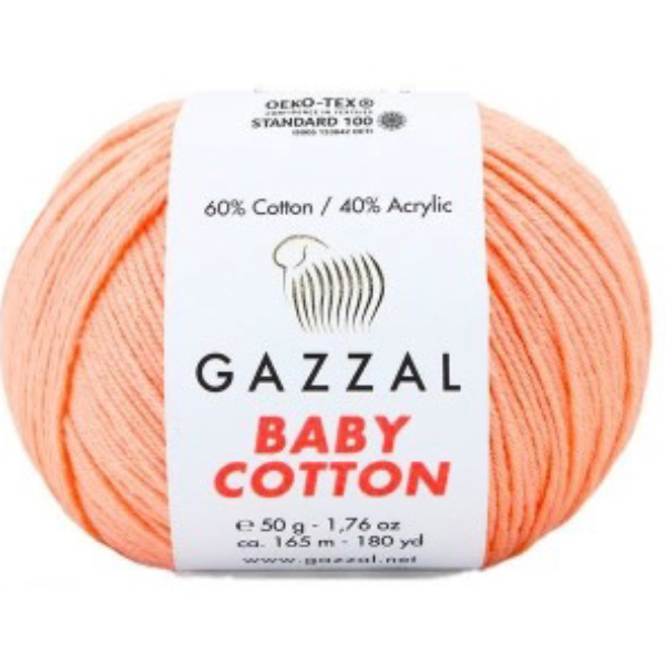 Бебі котон Газал/Baby Cotton Gazzal  3412 персик Gazzal
