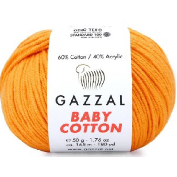 Бебі котон Газал/Baby Cotton Gazzal  3416 оранж Gazzal