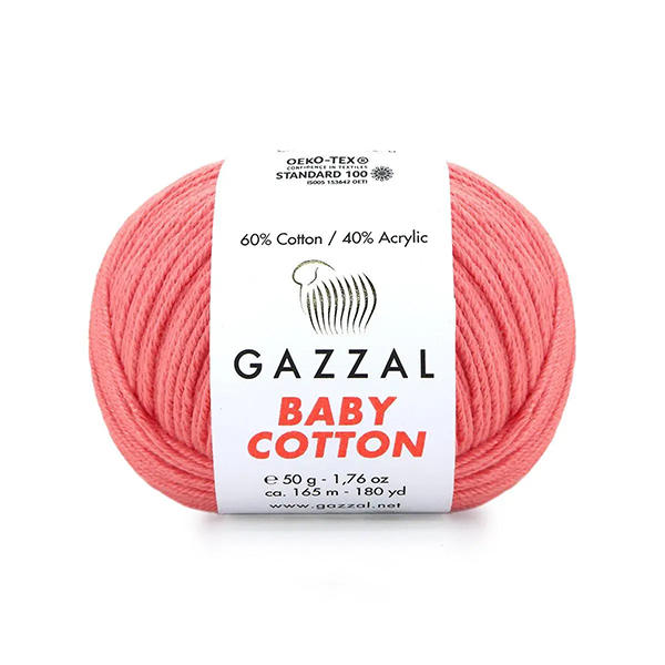 Бебі котон Газал/Baby Cotton Gazzal  3435 рожевий Gazzal