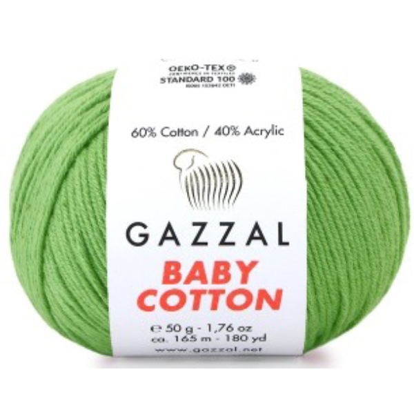 Бебі котон Газал/Baby Cotton Gazzal  3448 св.зелень Gazzal